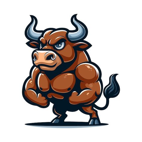 Bull Character, Bull Cartoon, Toro Logo, Bull Illustration, Cartoon Bull, Frank Album, Premium Vector Cartoon, Monster 2, Bull Tattoos