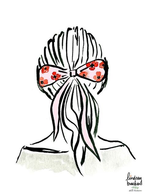 Lindsay Brackeen, #template #design #templates #graphicdesign Hairstyles For Drawing, Easy Hairstyles Drawing, Lindsay Brackeen, Pink Hairstyles, Bow Illustration, Ponytail Bow, Pink Illustration, Hairstyles Drawing, Dibujo Simple