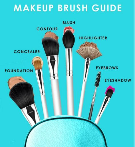 Makeup Brush Guide, Face Makeup Guide, Quick Makeup Tutorial, Brush Guide, Makeup Order, Makeup Brushes Guide, Simple Makeup Tips, Makeup Face Charts, Makeup For Black Skin