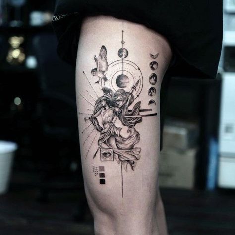 Top 100 Best Athena Tattoos For Women - Greek Goddess Design Ideas Greek Themed Tattoos, Greek Goddess Tattoo, Athena Tattoo, Libra Tattoo, Goddess Symbols, Esoteric Symbols, Goddess Tattoo, Athena Goddess, Symbol Tattoos