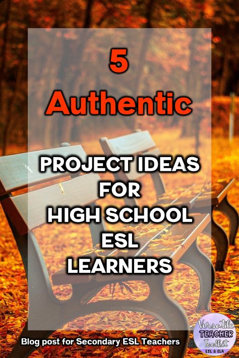 English Class Projects, High School Ell Activities, High School Esl Activities, Esl Middle School Activities, Eld Lessons High School, Esl Strategies High School, Esl Projects High School, High School Esol Classroom, Esl High School