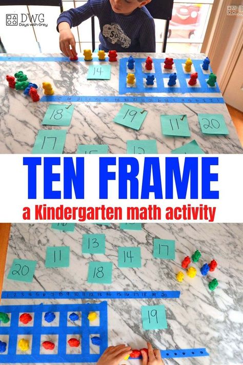 Best Sensory Bins, Ten Frames Kindergarten, Tens Frame, Number Bonds To 10, Ten Frame Activities, Number Sense Kindergarten, Kindergarten Prep, Math Graphic Organizers, Math Centers Middle School