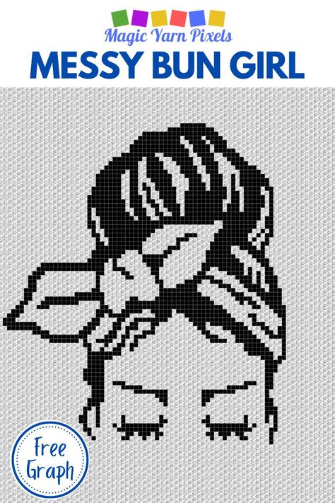 Get the Free Graph for this Messy Bun Girl Pattern. Modern graphs for c2c crochet, cross stitch & other crafts from Magic Yarn Pixels. Pixel Crochet Pattern Charts Free, Free C2c Graphs, Crochet Graphs Free Charts, Crochet C2c Pattern Free Charts, Free Crochet Graphgan Patterns, C2c Crochet Graph Patterns Free Charts, Chunky Knit Graph Designs, Crochet Graphgan Patterns Free Pixel Art, How To Make A C2c Graph