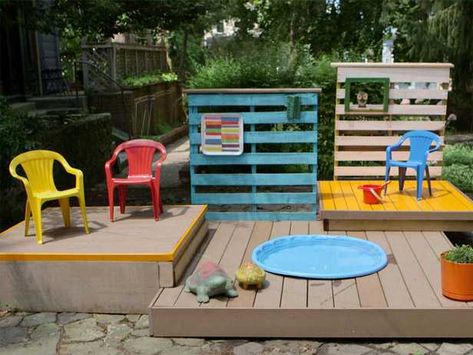 19 Ingenious Garden Decorations That Will Impress You Diy Patio Ideas, Backyard Ideas For Small Yards, Backyard Garden Diy, Backyard Kids Play Area, Cheap Backyard, Outdoor Play Area, Small Backyard Gardens, Modern Garden Design, Kiddie Pool