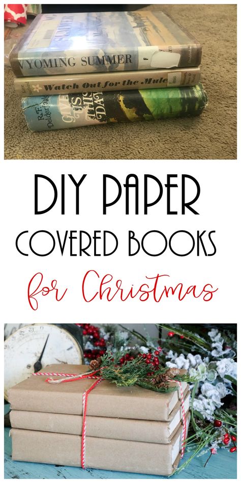 DIY Paper Covered Books Room Decor Diy Paper, Interior Design Farmhouse Style, Diy Christmas Easy, Pendant Lighting Diy, Diy Projects Christmas, Christmas Dollar Tree, Dollar Tree Crafts Diy, Cheap Diy Projects, Diy Dollar Tree Crafts