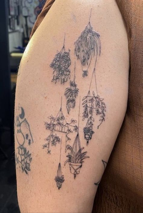 Linework Half Sleeve Tattoo, Artistic Patchwork Tattoos, Ethereal Nature Tattoos, Nothing Really Matters Tattoo, Houseplant Tattoo Ideas, Symetric Tattoo Ideas Arms, Art Gallery Tattoo, Back Of Ankle Tattoos For Women, Greenhouse Tattoo