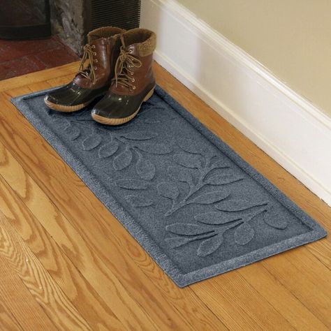 WaterHog Brittany Leaf 15 in. x 36 in. Indoor Outdoor Boot Tray Waterhog Mat, Garage Mudroom, Water Dam, Bungalow Flooring, Boot Tray, Laurel Leaves, Outdoor Boots, Slip And Fall, Sorel Winter Boot