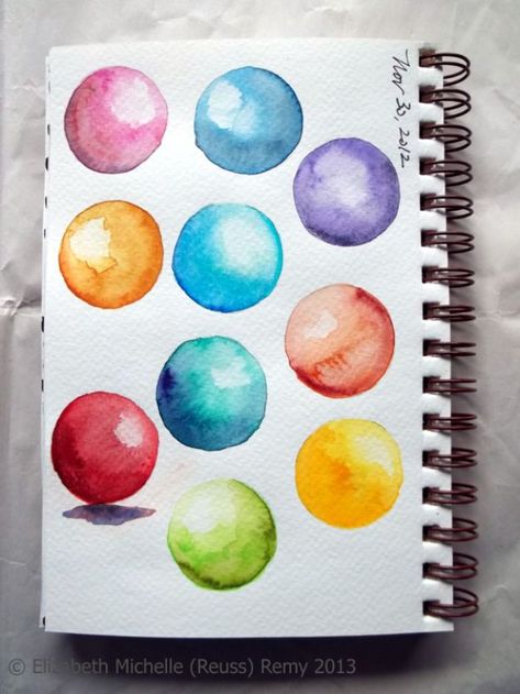 Watercolor Tutorials and Techniques - Watercolor Shaded Spheres - How To Paint With Watercolor - Make Watercolor Flowers, Ocean, Sky, Abstract People, Landscapes, Buildings, Animals, Portraits, Sunset - Step by Step Art Lessons for Beginners - Easy Video Tutorials and How To for Watercolors and Paint Washes #art #watercolor #diyart #artlessons #painting http://diyjoy.com/watercolor-tutorials Background Shapes, Layout Editorial, Watercolor Paintings For Beginners, Watercolor Lessons, Watercolor Projects, Landscape Designs, I'm Tired, Watercolor Painting Techniques, 수채화 그림