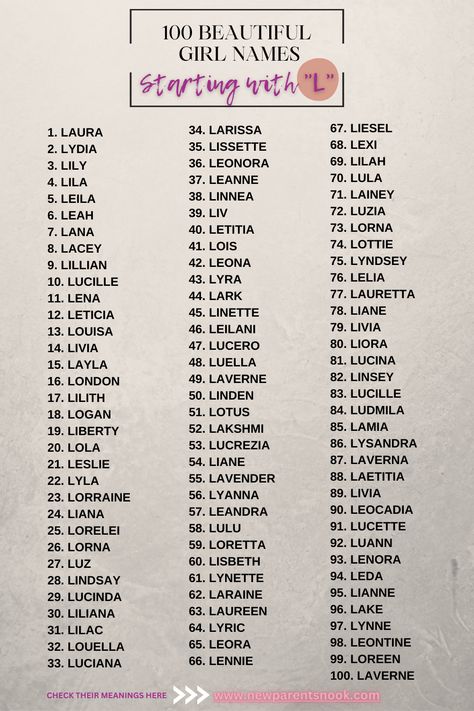 Choosing a name for your child can be a wonderful exploration of culture and meaning. Whether you prefer names with a deep historical significance or modern names with unique twists, there’s something magical about finding the perfect name that begins with “L.” We hope this list helps you in your journey to find the perfect name for your little one! L Names For A Girl, Cute Profile Names, Unique Names With Deep Meaning, L Girl Names, Names With Deep Meaning, Beautiful Flower Names, Names Beginning With L, L Baby Names, Sims Names