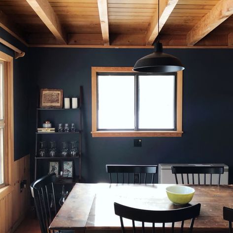 A Large Colorado Cabin Cultivates Cozy with Dark Paint Colors | Apartment Therapy Cabin Paint Colors, Colorado Cabin, Colorado Cabins, Dark Paint Colors, Colorful Apartment, Dark Paint, Paint Color Inspiration, Cabin Interiors, Dark Walls