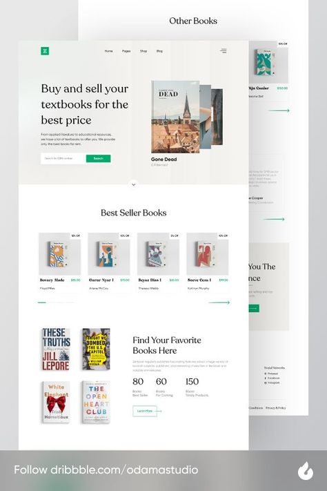 Hi, Friends! 👋 Here my new exploration of an Book Online Store Landing Page. Hope you enjoy it. Cheers! ✨ Web Design Books, Desain Ux, Catalogue Design Templates, Web Design Ux Ui, Online Store Design, Book Advertising, Directory Design, Modern Website Design, Mobile Web Design