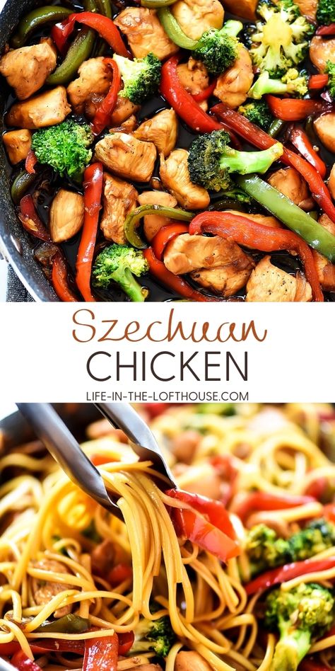 Chicken Szechuan Recipes, Szchechuan Chicken Recipe, Szechuan Chicken Recipe, Chinese Night, Teriyaki Chicken Casserole, Szechuan Chicken, Chicken Head, Asian Chicken Salads, Better Than Takeout