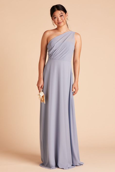 Dusty Blue Bridesmaid Dresses - Shop Dresses Under $100 | Birdy Grey Lilac Bridesmaid Dress, Lilac Bridesmaid, Bridesmaid Dress Chiffon, Lavender Bridesmaid Dresses, Dusty Lilac, One Shoulder Bridesmaid Dresses, One Shoulder Bridesmaid, Dusty Blue Bridesmaid Dresses, Birdy Grey