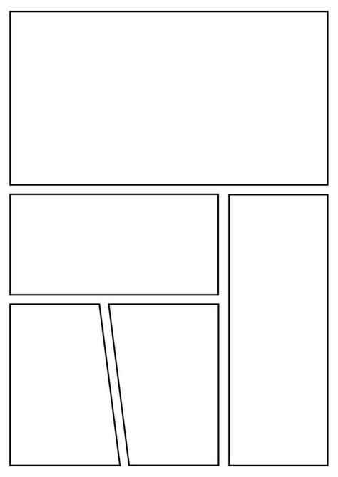 Manga storyboard layout A4 template for rapidly create papers and comic book style page 8 Manga Book Template, Free Comic Strip Template, Manga Paper Template, Blank Manga Template, How To Make Manga Panels, Manga Panel Layout Reference, Comic Frame Layout, Comic Panel Template, Manga Page Template