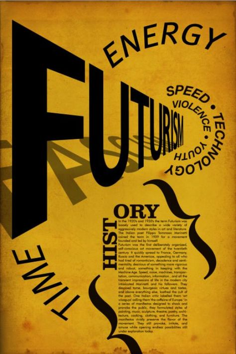 Futurism Poster | An homage to Futurism from the early 20th … | Flickr Dynamic Typography Design, Futurism Poster, Italian Futurism, Futuristic Typography, Typographic Poster Design, Futurism Art, Typo Poster, Japanese Typography, Typography Layout