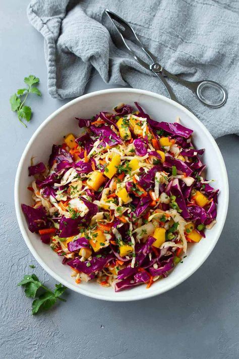 Mexican Mango, Lentil Chili Recipe, Ground Turkey Enchiladas, Mexican Slaw, Fish Tacos With Cabbage, Lentils Vegan, Mango Slaw, Turkey Enchiladas, Red Cabbage Slaw