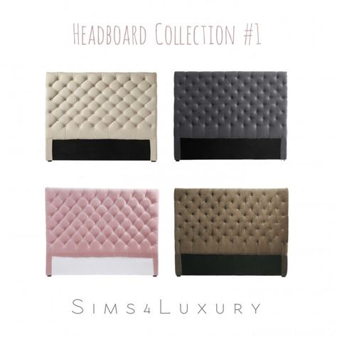 Sims4Luxury: Headboard Collection 1 • Sims 4 Downloads Luxury Homestead, Ts4 Bed, Headboard Design Ideas, Sims4 Furniture, Sims Interior, Sims 4 Beds, Headboard Decal, Blocksburg Room Ideas￼, Bloxburg Decals Codes Wallpaper