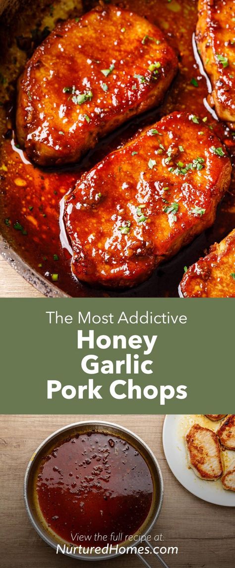 Honey Glazed Pork Chops, Pork Loin Chops Recipes, Honey Pork Chops, Honey Garlic Pork, Garlic Pork Chops, Boneless Pork Chop Recipes, Garlic Pork, Honey Garlic Pork Chops, Honey Pork