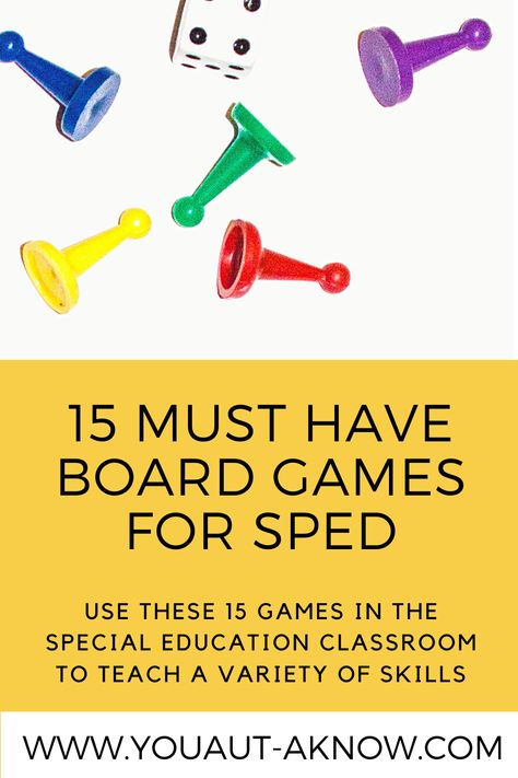 If you are teaching in a special education you need these 15 board games! These are perfect for your special education classroom and for elementary aged kids. Read about these special education games that are a must have! Special Education Bulletin Boards, Special Education Games, Aba Clinic, High School Special Education Classroom, Instructional Activities, Elementary Special Education Activities, Elementary Special Education Classroom, Autumn Hill, Middle School Special Education