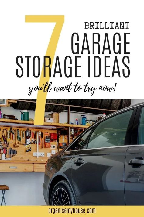 Clever garage storage ideas you'll want to try Chair Storage Garage, Camping Chair Storage Garage, Lawn Chair Storage Garage, Ladder Storage Ideas, Camp Chair Storage, Folding Chair Storage, Garage Storage Ideas, Storage Garage, Diy Handyman