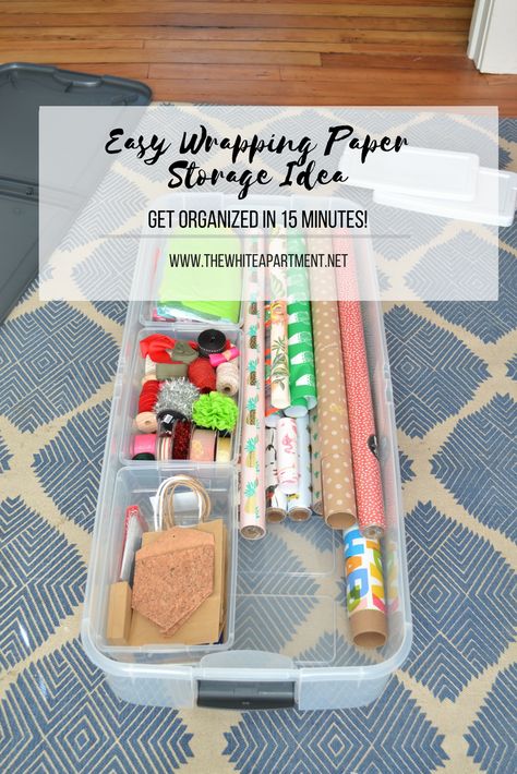 Wrapping Paper And Bag Storage, Gift Wrap Storage Under Bed, Gift Paper Storage Ideas, Wrapping Storage Ideas, Gift Bags Organizer Storage Ideas, Gift Wrap And Bag Organization, Gift Supplies Organization, Wrapping Paper Storage Containers, Wrapping Paper And Gift Bag Storage