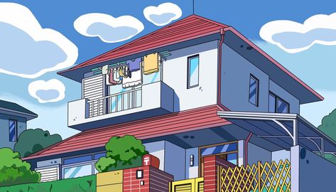 Anime Houses, Screensaver Iphone, Sinchan Wallpaper, Asian House, Child Of Light, Crayon Shin Chan, House Drawing, Cute Family, Laptop Wallpaper