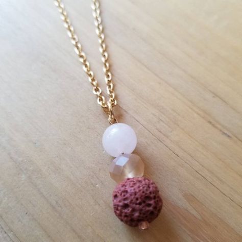 Rose Quartz + Brown Lava Diffuser Pendant by bri.craftique https://www.etsy.com/listing/610115114/rose-quartz-brown-lava-diffuser-necklace Spiritual Rose Quartz Beaded Necklaces, Handmade Amulet Mala For Meditation, Handmade Spiritual Quartz Necklace, Lava Bead Jewelry, Pink Rose Quartz Spiritual Beaded Necklace, Handmade Rose Quartz Spiritual Necklace, Diy Wire Rings, Lava Jewelry, Lava Stone Necklace