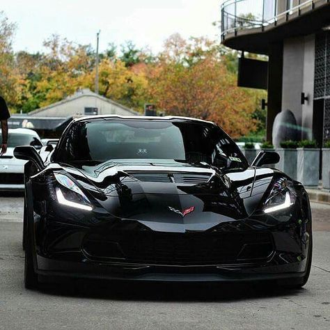 Black Corvette stingray C7 Corvette C7 Stingray, Black Corvette, 67 Mustang, Chevrolet Corvette C7, Chevrolet Corvette Stingray, Corvette C7, Black Panthers, Mc Laren, Sweet Cars