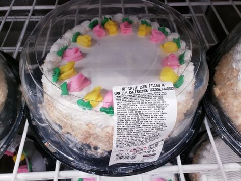 Costco 10" Round White Birthday Cake - Eat With Emily Costco Birthday Cakes, Birthday Cake Round, Cake With Cheesecake Filling, Walmart Cakes, Costco Food, White Birthday Cake, Costco Cake, 10 Inch Cake, Costco Meals