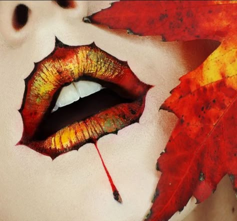 Fall Leaves Makeup Looks, Fall Leaves Makeup, Autumnal Makeup, Thanksgiving Makeup, Holloween Makeup, Spooky Love, Eye Makeup Images, Autumn Makeup, Media Makeup