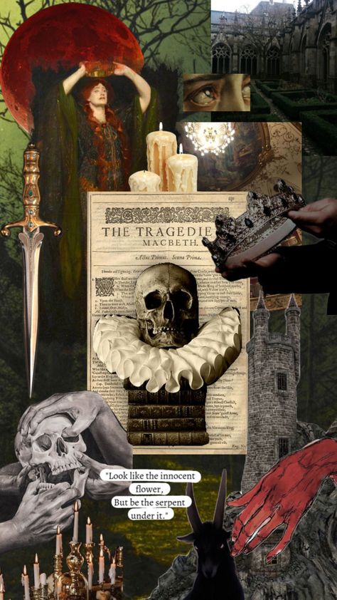 #shakespeare #wallpaper #macbeth #darkacademia #darkaesthetic #witchaesthetic #witch Shakespeare Wallpaper, Macbeth Poster, Shakespeare Macbeth, Moody Wallpaper, Alt Aesthetic, W.i.t.c.h Aesthetic, Lady Macbeth, Gothic Aesthetic, Collage Background