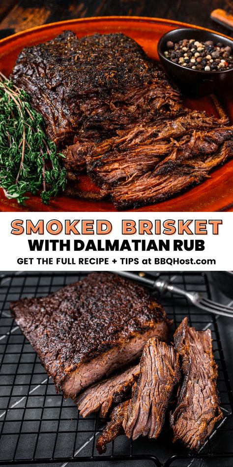 Ever wondered how much salt and pepper you need for the perfect smoked brisket? 🤔 We're here to unveil the secrets of the Dalmatian Rub, a key component in smoked beef brisket recipes. Learn the science behind this beef brisket rub and elevate your smoking game with our smoker recipes. Get ready to fall in love with our mouth-watering smoked brisket recipes that are sure to impress your family and friends with delicious beef brisket recipes! 🔥✨ Smoked Brisket Recipes, Smoked Brisket Rub, Brisket Marinade, Brisket Rub Recipe, Bbq Brisket Recipes, Smoked Jerky, Smoked Beef Brisket Recipes, Brisket Seasoning, Brisket Rub