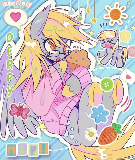 Derpy Hooves, My Lil Pony, Mlp Fan Art, Clothes Cute, My Little Pony Drawing, My Little Pony Characters, Mlp Pony, My Little Pony Pictures, Flower Food