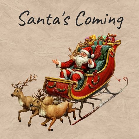 Santa's coming, editable Instagram post template | free image by rawpixel.com / Aom W. Happy New Year Sign, New Year Sign, Happy New Year Signs, Santa Claus Sleigh, Santas Coming, A Happy New Year, Awesome Designs, Instagram Post Template, Christmas Theme