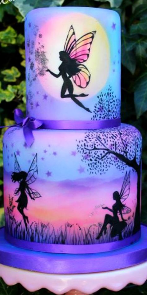 Fairy Birthday Cake, Birthday Cupcakes Decoration, 7th Birthday Cakes, Painting Birthday Party, Cake Birthday Cake, Cake Kids, Painting Birthday, Cake Artist, Fairy Cake