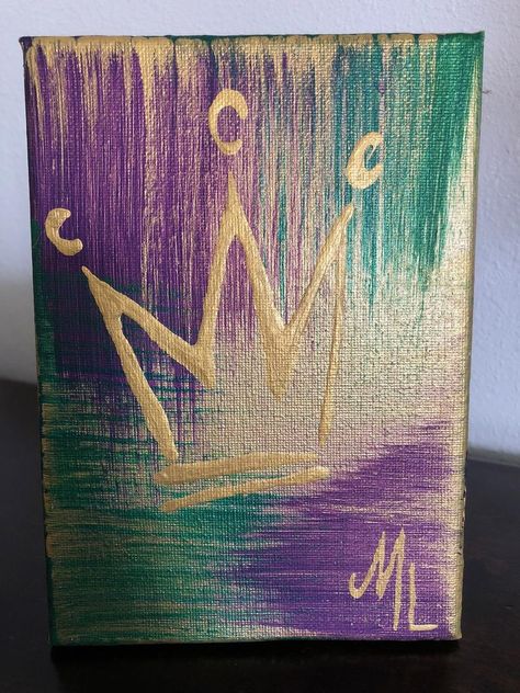 Mardi Gras Crown, Mardi Gras Diy, Mardi Gras Kid, Crown Painting, Mardi Gras Throws, Mardi Gras Centerpieces, Mardi Gras Crafts, Crown Art, Mardi Gras Food