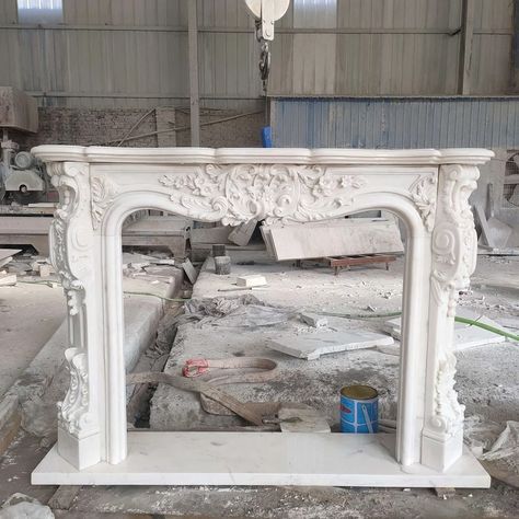 Marble French Style Fireplace Mantel - Etsy French Country Toile Fireplace Mantel Faux Stones 1930's, French Coubtry Fireplace, Molded Fireplace Mantel, Shabby Chic Fireplace Mantels, Fireplace Mantels French, White Crystal Fireplace, Lew French Fireplaces, French Faux Fireplace, Francois And Co Fireplace