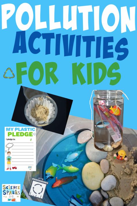 Water Pollution Experiments For Kids, Ocean Pollution Activity, Pollution Activities Worksheets, Pollution Pictures, Pollution Activities, Ocean Pollution, Water Pollution, Making A Model, Air Pollution