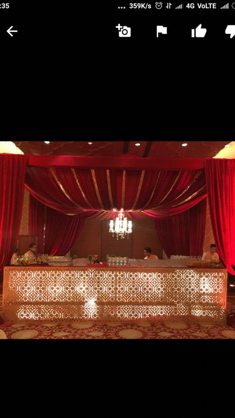 Photo From kalvin international - By Kalvin International Royal Wedding Decorations, Red Theme Wedding, Bar For Wedding, Wedding Bar Decor, Royal Indian Wedding, Red Gold Wedding, Traditional Bar, Royal Indian, Wedding Entrance Decor