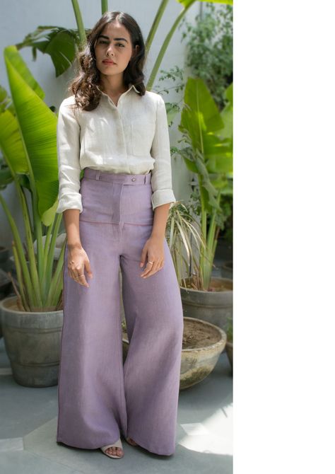 Lavendar Pants, Purple Pants Outfit, High Wasted Pants, Lavender Pants, Lavender Outfit, Linen Pants Outfit, Purple Pants, Casual Day Outfits, High Waist Pants