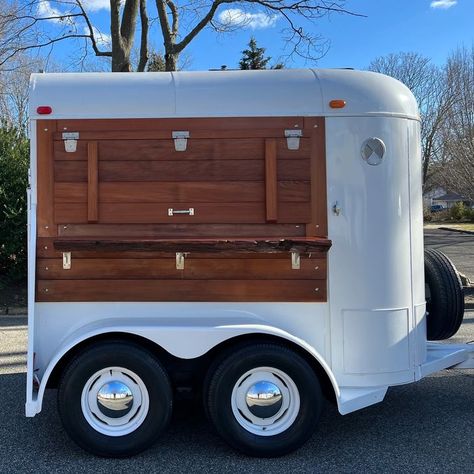 Campfire Trailers - Horse Trailer Mobile Bar, Mobile Bar Sales Coffee Trailer For Sale, 2 Horse Trailer Camper Conversion, Horse Box Bar, Mobile Bakery Trailers, Horse Trailer Coffee Bar, Horse Trailer Bar Interior, Alcohol Truck, Weekender Horse Trailer Remodel, Horse Trailer Interior Remodel