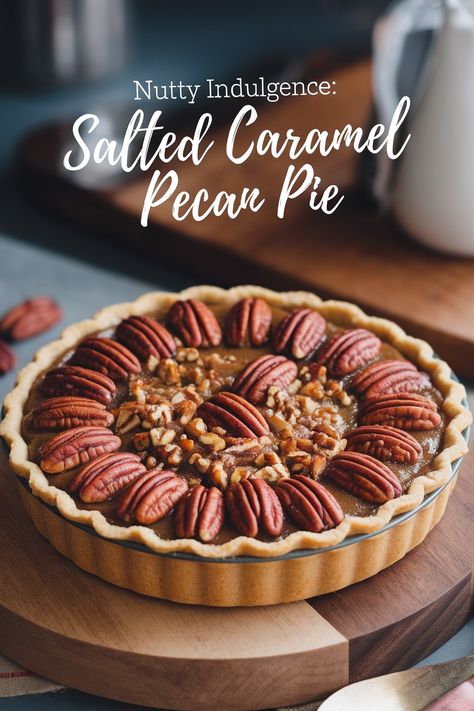 Indulge in the perfect blend of sweet and salty with our Nutty Indulgence Salted Caramel Pecan Pie. A decadent treat for any occasion. Salted Caramel Pecan Pie, Raspberry Trifle, Caramel Pecan Pie, Thanksgiving Breakfast, Blueberry Tart, Pecan Pies, Almond Crusted, Pecan Pie Recipe, Caramel Pecan