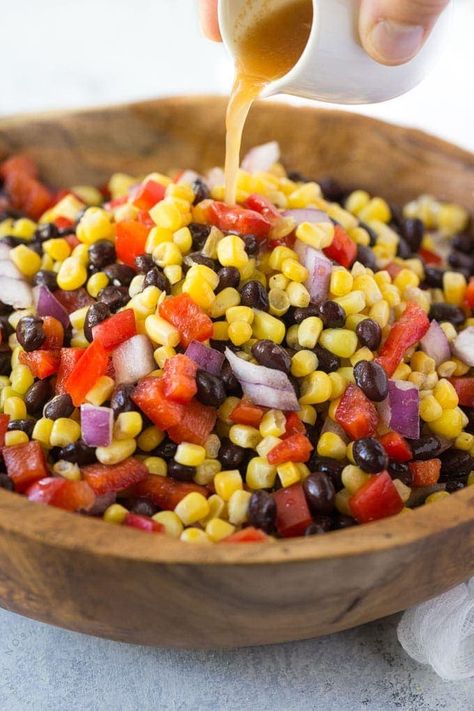 Low Carb Vegan Breakfast, Corn And Bean Salad, Corn And Black Beans, Black Bean And Corn Salad, Bean And Corn Salad, Salad With Corn, Black Bean Corn Salad, Black Bean Salad Recipe, Southwest Salad