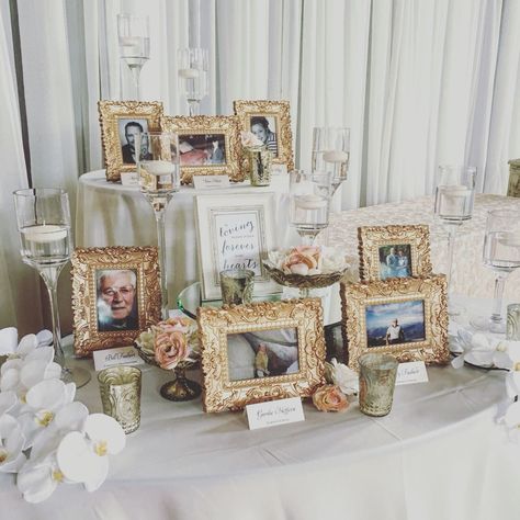 Heaven Table For Wedding, Wedding Remembrance Ideas, Memorial Table Ideas, Wedding Memorial Table Ideas, Memorial Tables, Remembrance Ideas, Wedding Memorial Table, Memorial Table, Memory Table Wedding