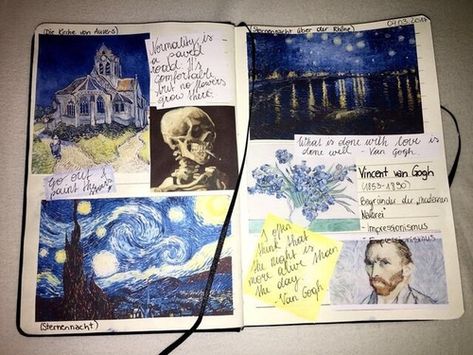 Art Gcse Page, Gcse Art Sketchbook, Dot Grid Journal, Blue Inspiration, Love Is Gone, Van Gogh Art, Art Diary, Gcse Art, Scrapbook Journal