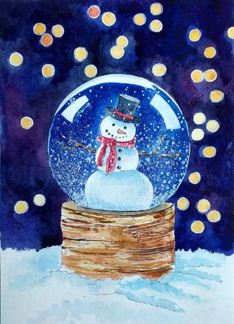 Globe Snowman, Diy Embroidery Crafts, Christmas Hand Painted, Cute Ladybug, Christmas Canvas Art, Cubism Art, Holiday Painting, Winter Painting, Textured Canvas