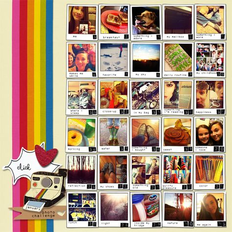 Elementary Yearbook, January Photo Challenge, Instagram Polaroid, Yearbook Inspiration, Yearbook Template, Ani Difranco, Yearbook Class, Yearbook Staff, Photobook Layout