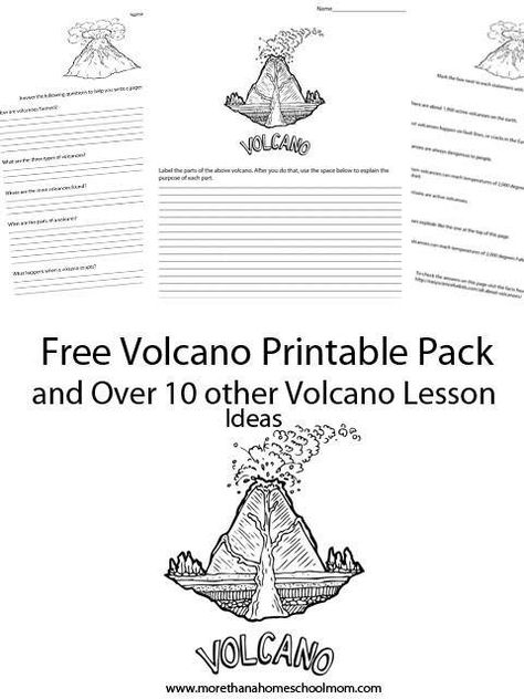 Volcano Printable, Volcano Lesson, Volcano Science Fair Project, Volcano Project, Volcano Worksheet, Volcano Projects, Sequencing Worksheets, Alternative Education, Study Resources