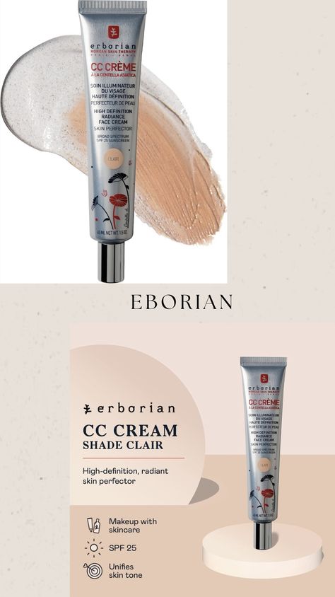 The best natural looking coverage. Erborian Color Correcting CC Cream With Centella Asiatica, Light Multi-Purpose Facial Concealer With Illuminating Finish Soothes & Hydrates - SPF Korean Skincare Skin Perfector Erborian Cc Creams, Color Correcting, Cc Cream, Makeup Essentials, Korean Skincare, Color Correction, Concealer, Beauty And Personal Care, Facial