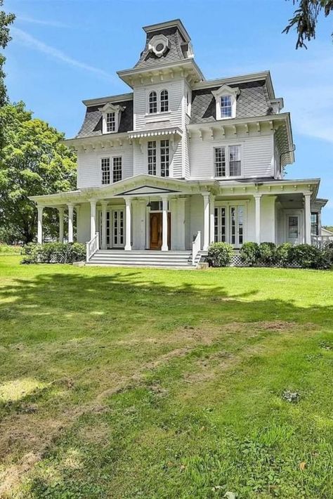 Captivating Houses, Historic Home Exterior, 2nd Empire House, Second Empire Architecture, Second Empire Victorian House, Historic Beach House, Historic House, Second Empire House Interior, Adding A Second Story To A House